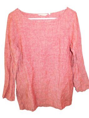 Soft Surroundings S Muted Red Linen Tunic Top Small Casual Blouse Boho Coastal